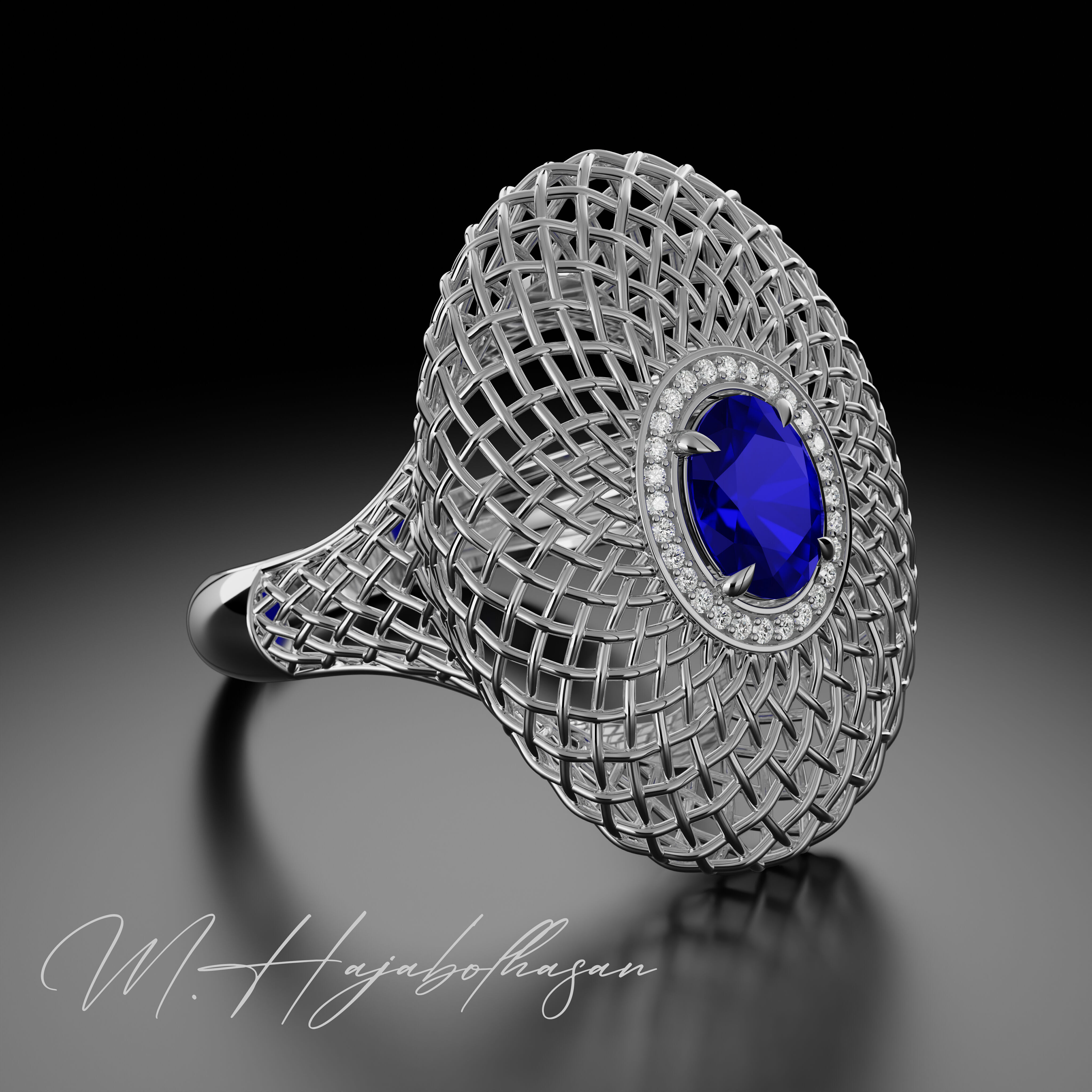 Emerald ring 3D print model_2