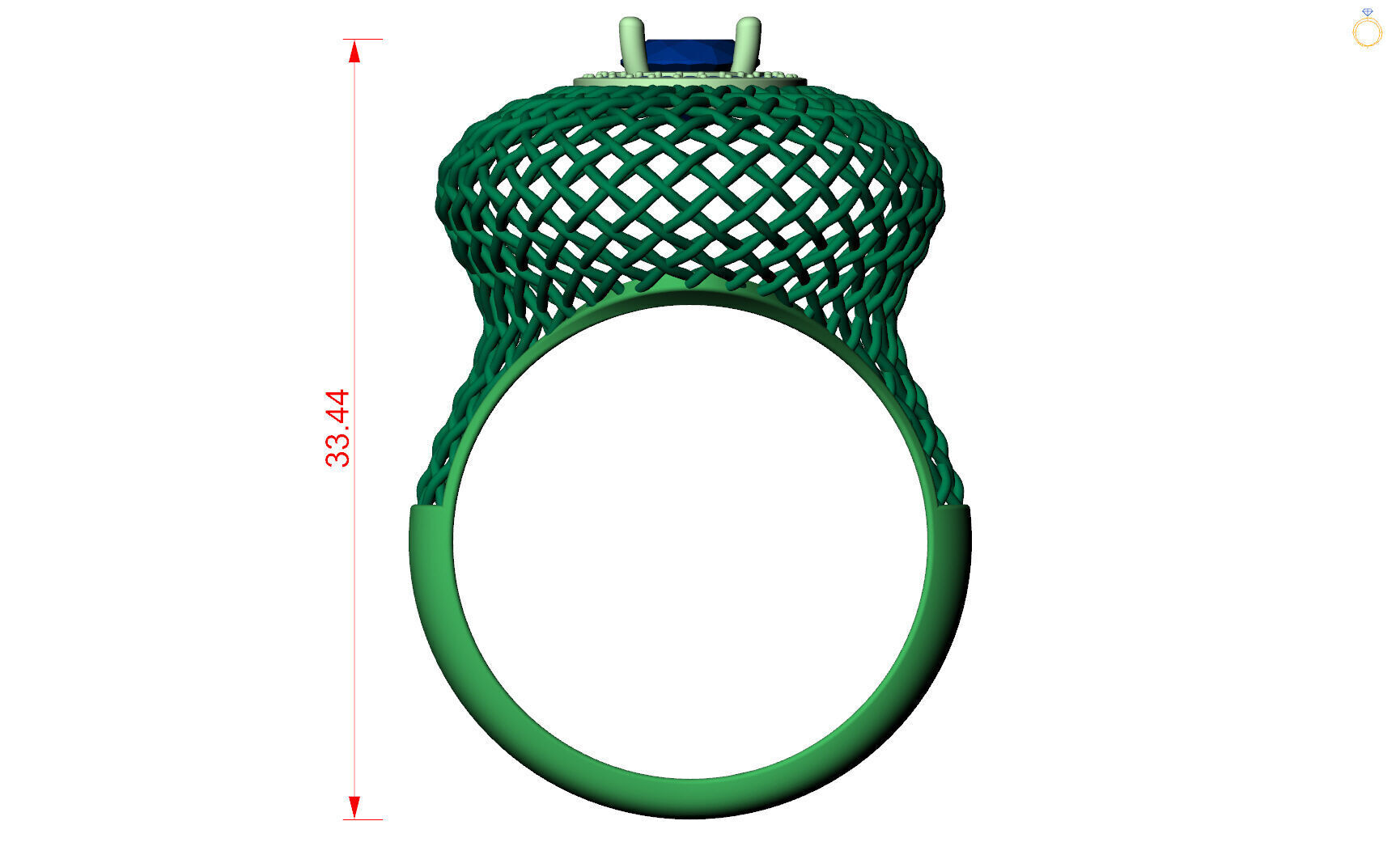 Emerald ring 3D print model_8