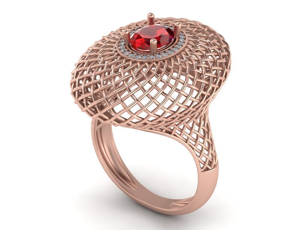 Emerald ring 3D print model_16