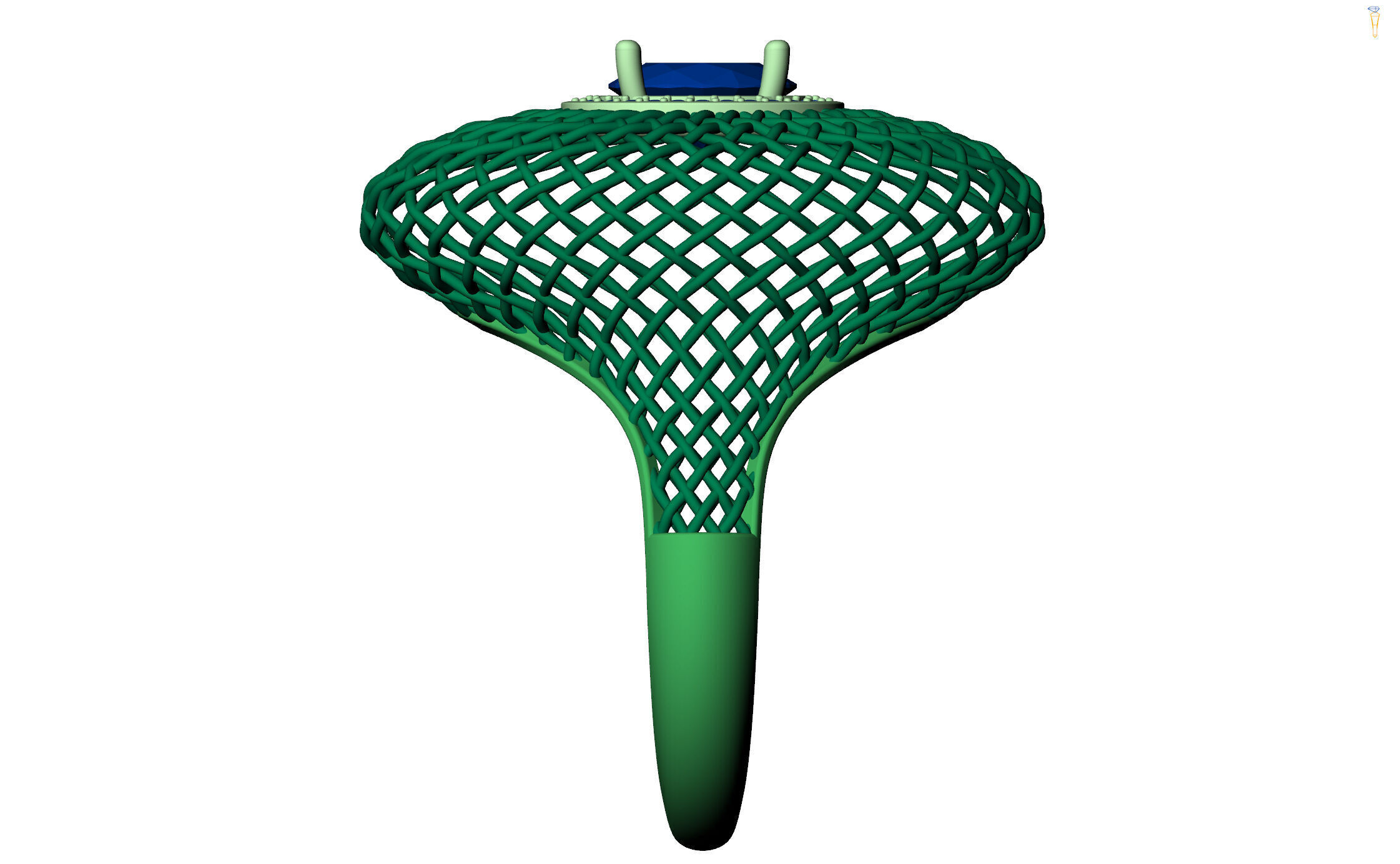 Emerald ring 3D print model_6