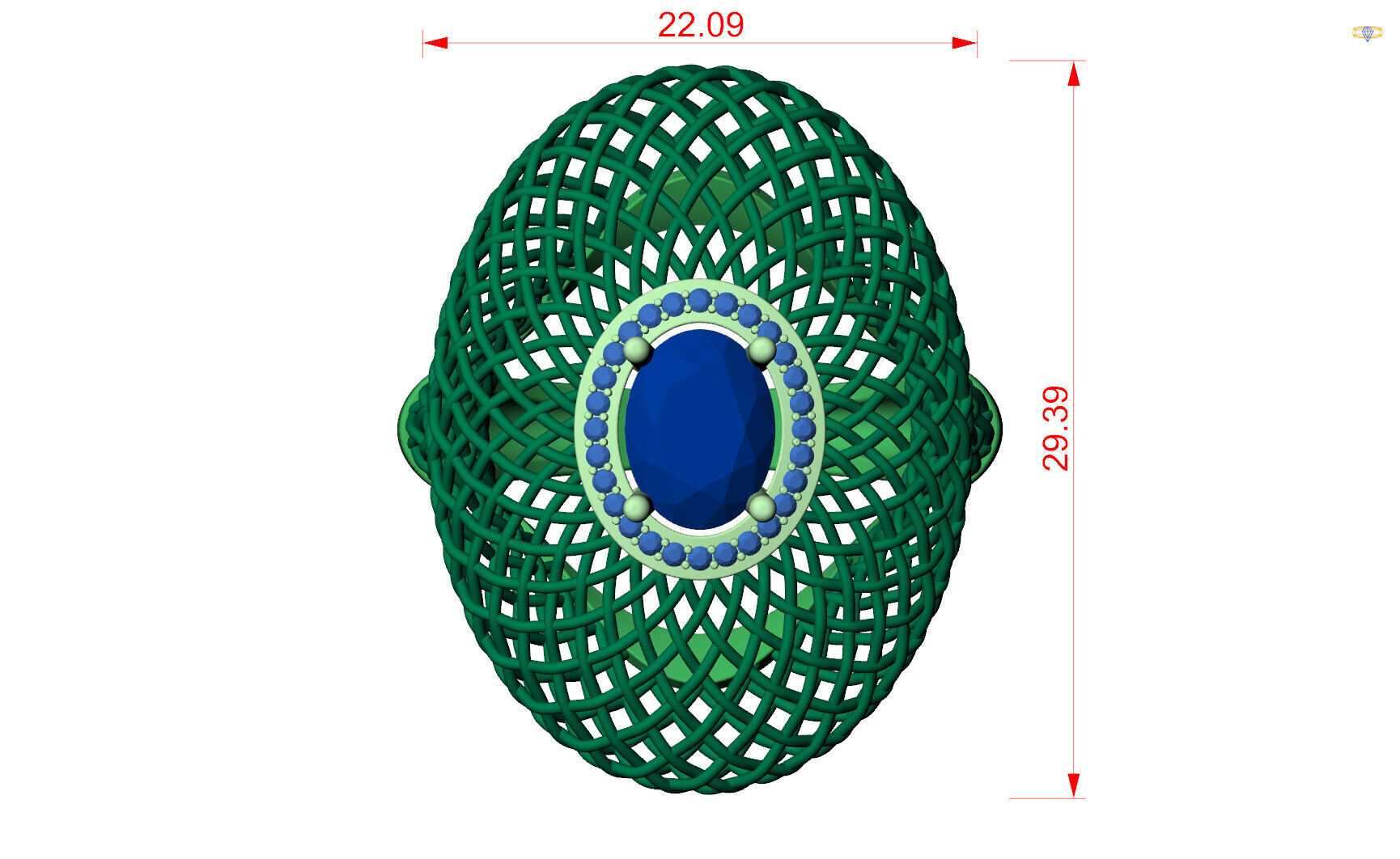 Emerald ring 3D print model_9