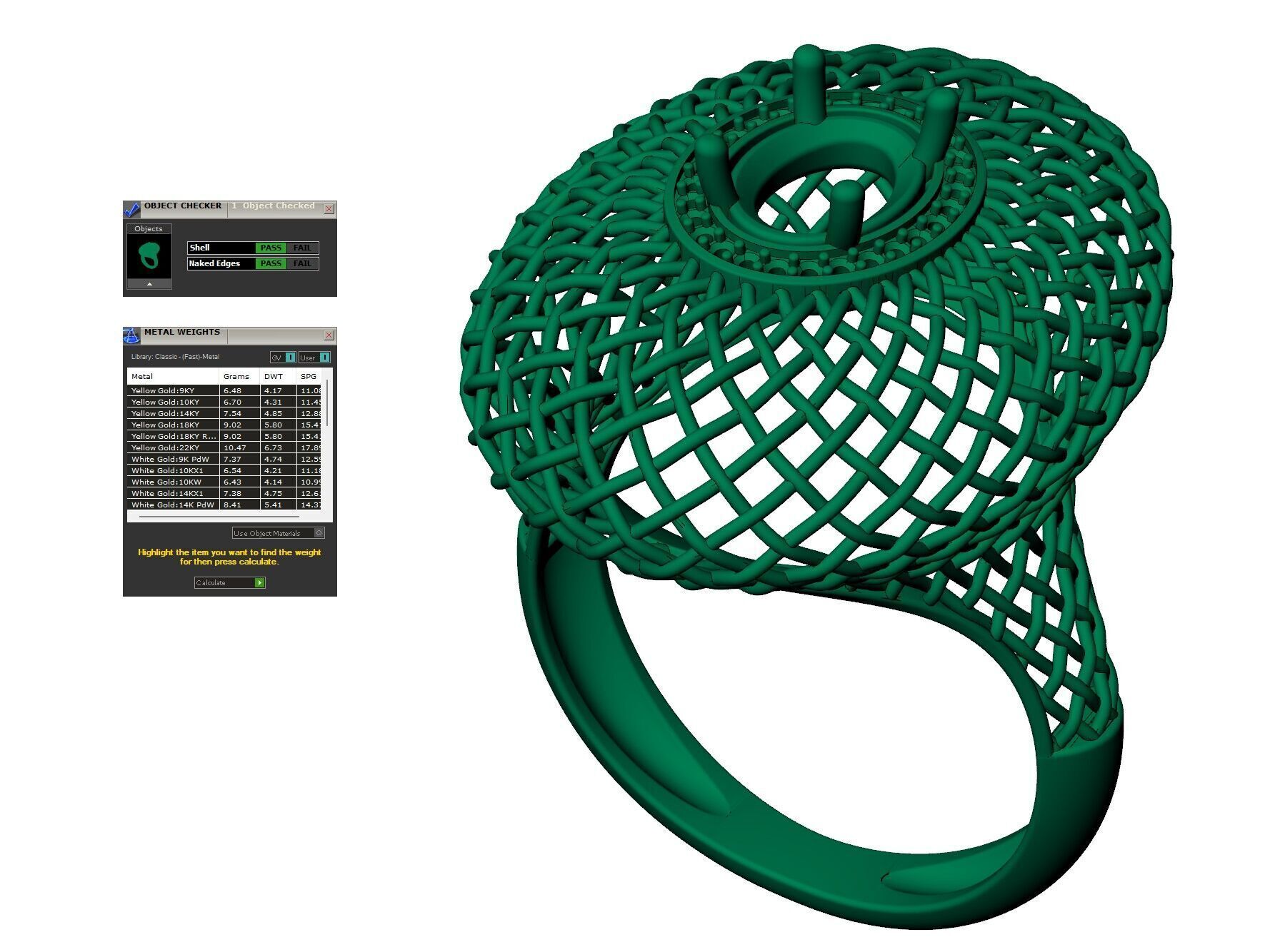 Emerald ring 3D print model_11
