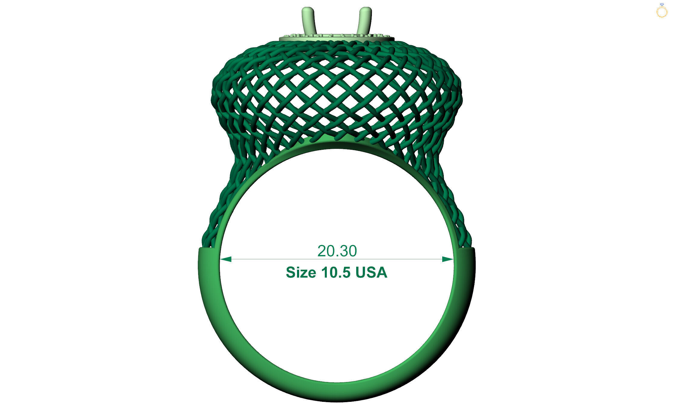 Emerald ring 3D print model_4
