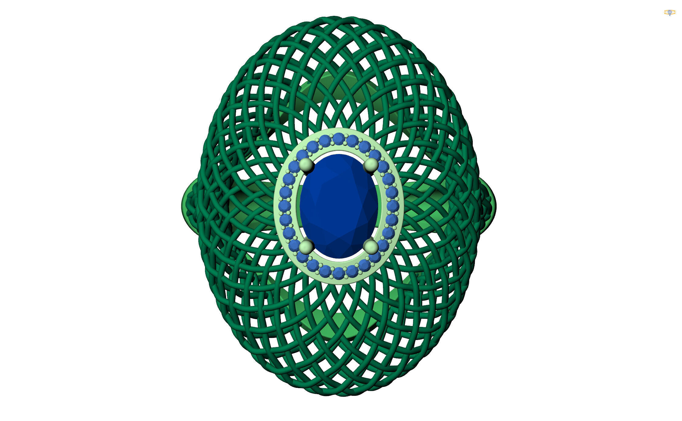 Emerald ring 3D print model_3