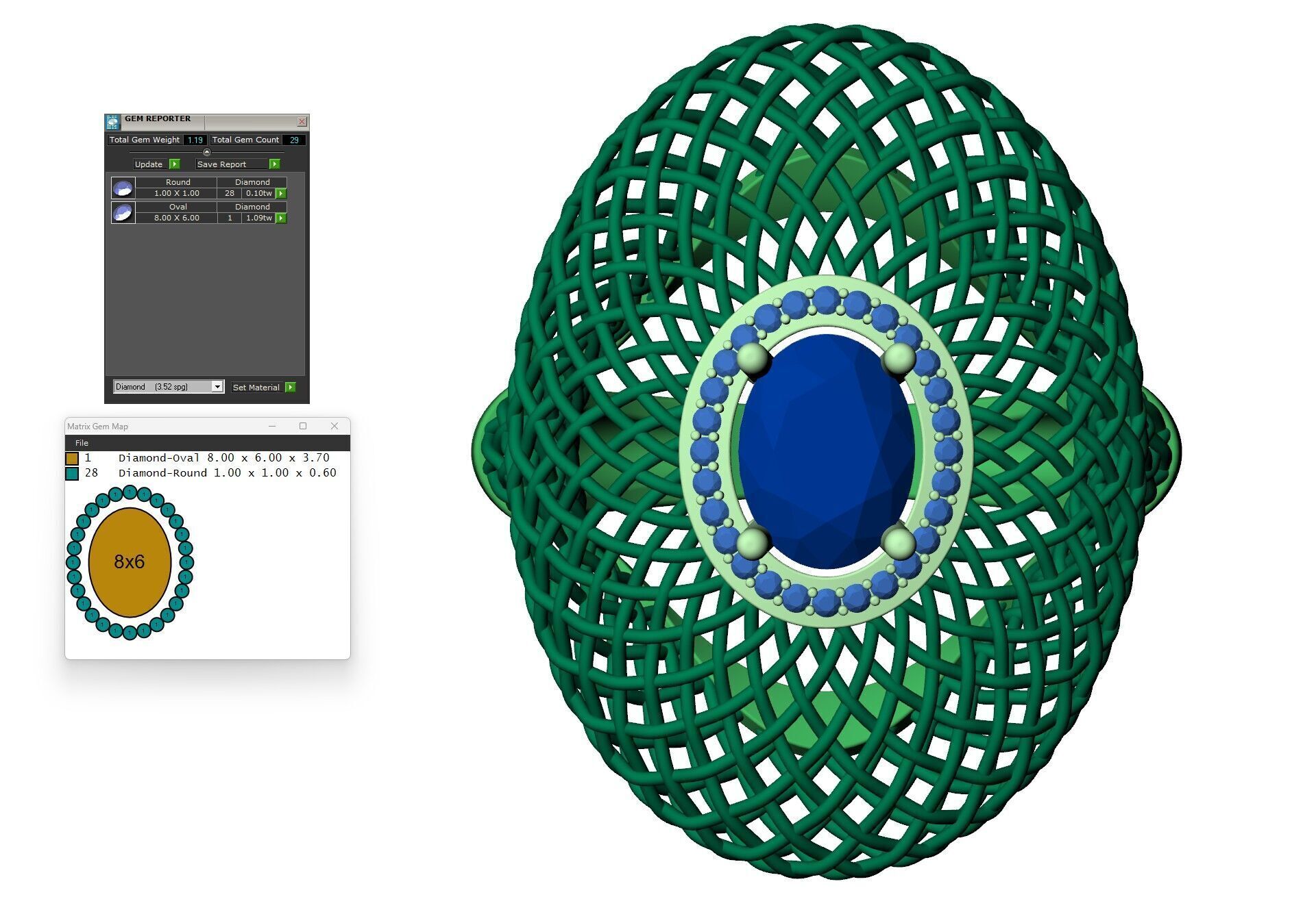 Emerald ring 3D print model_10