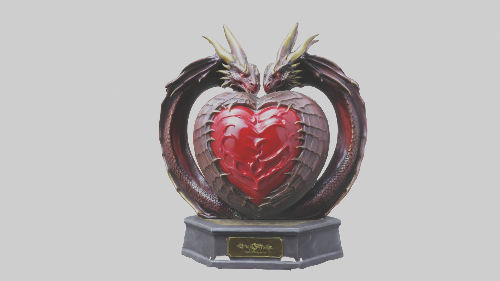 Dragon Heart statue model Low-poly 3D model_12
