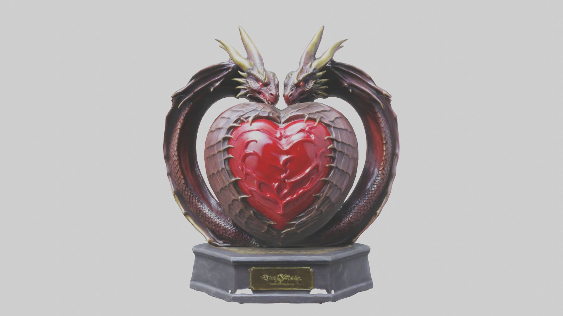 Dragon Heart statue model Low-poly 3D model_9
