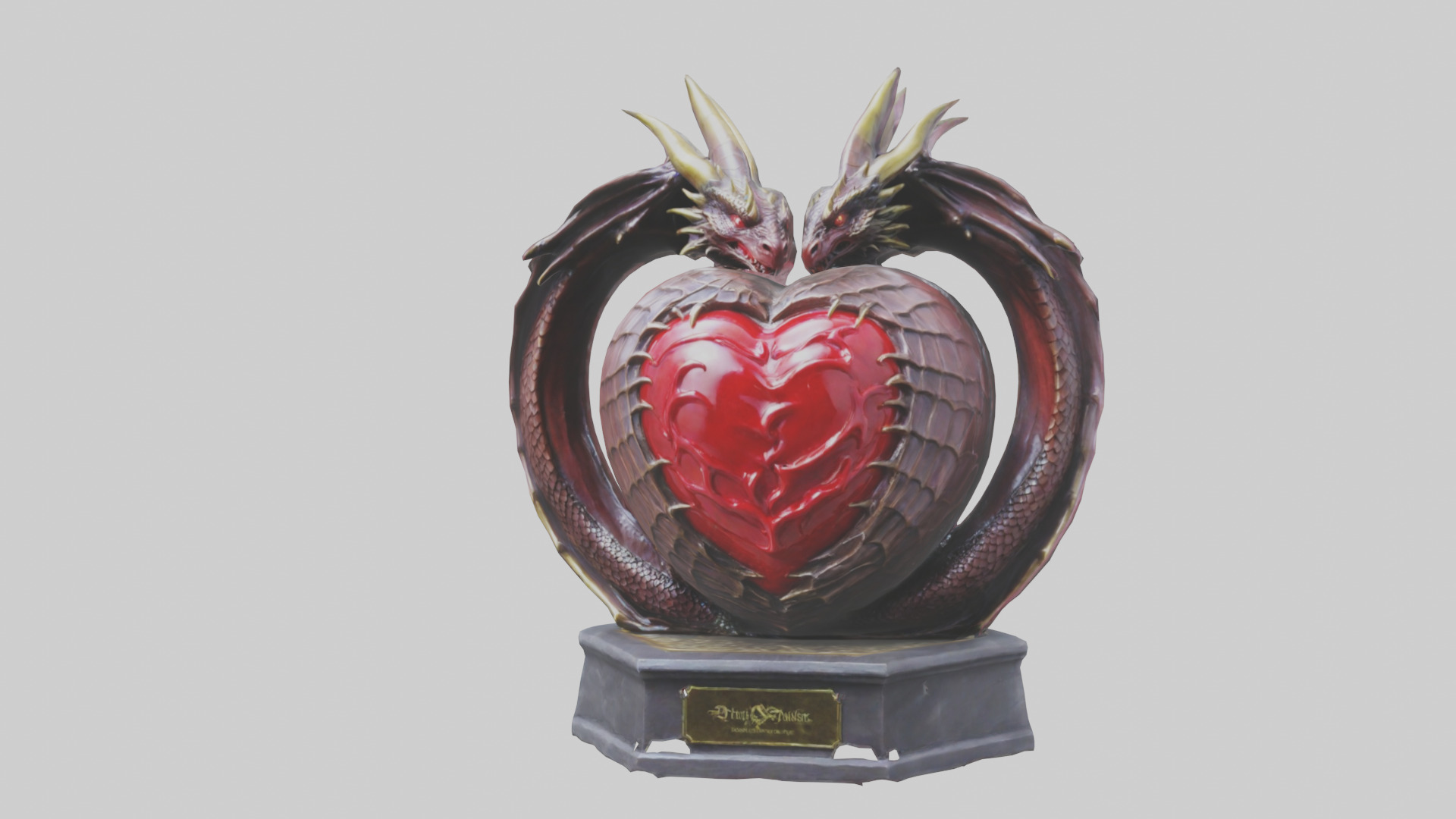Dragon Heart statue model Low-poly 3D model_13