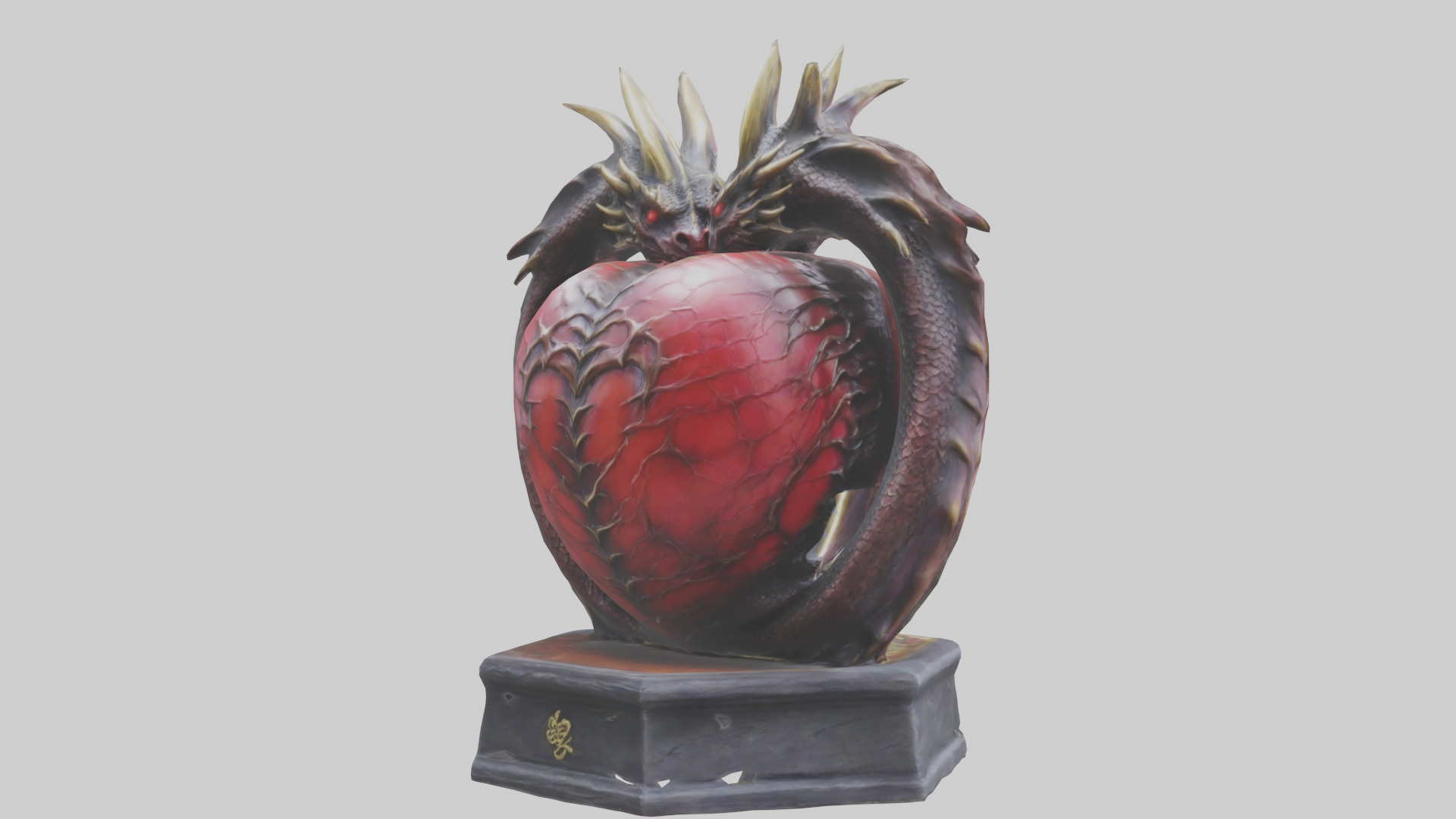 Dragon Heart statue model Low-poly 3D model_2