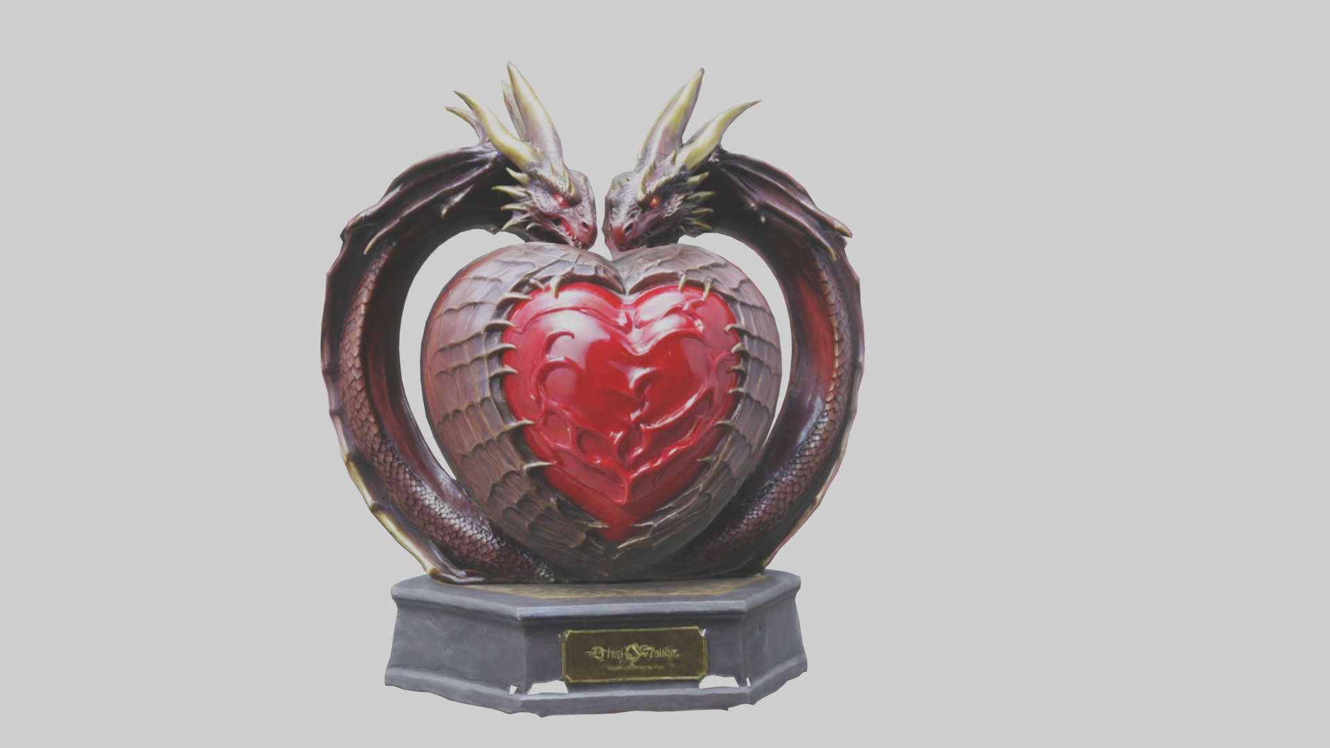 Dragon Heart statue model Low-poly 3D model_18