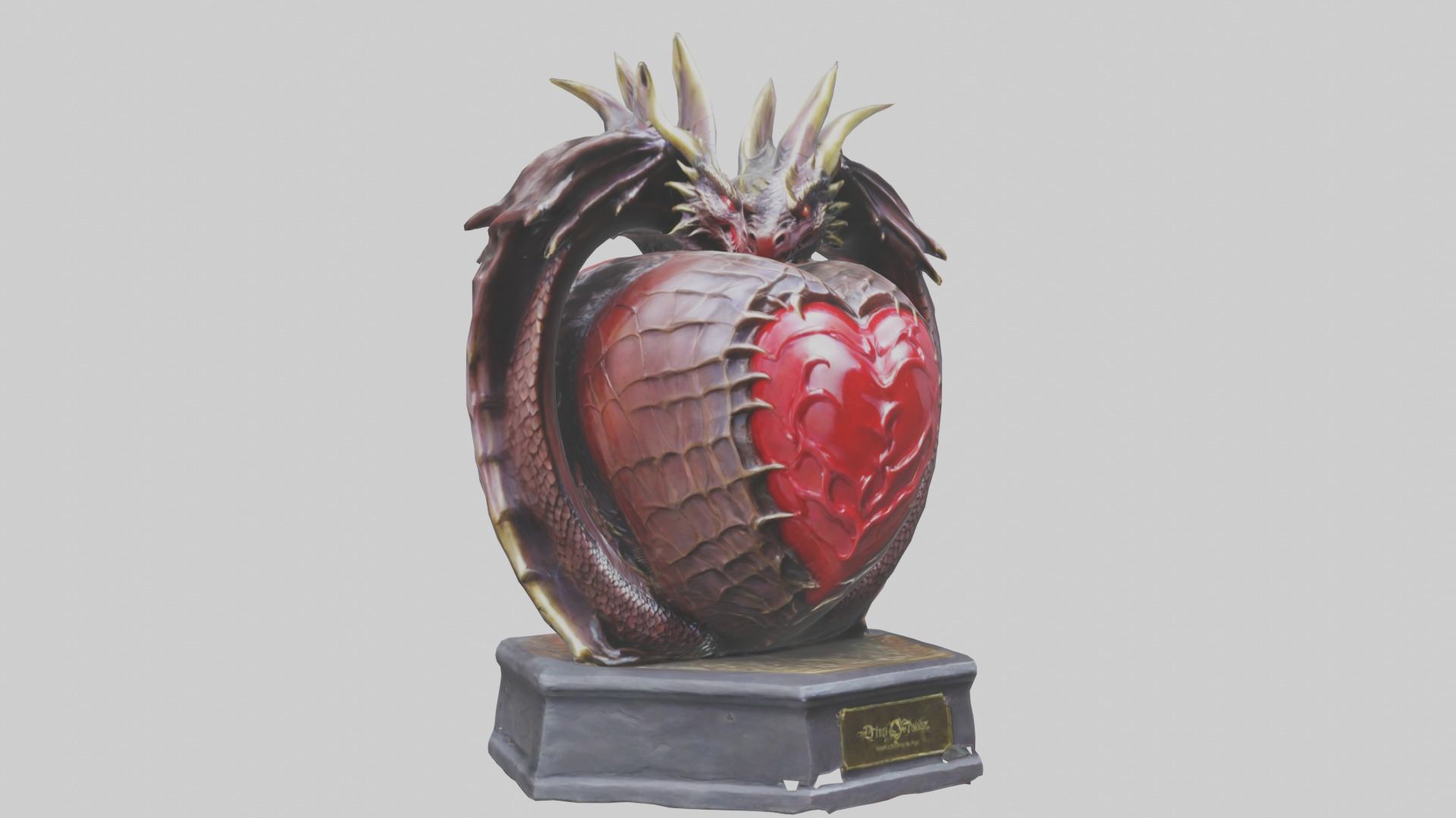 Dragon Heart statue model Low-poly 3D model_16
