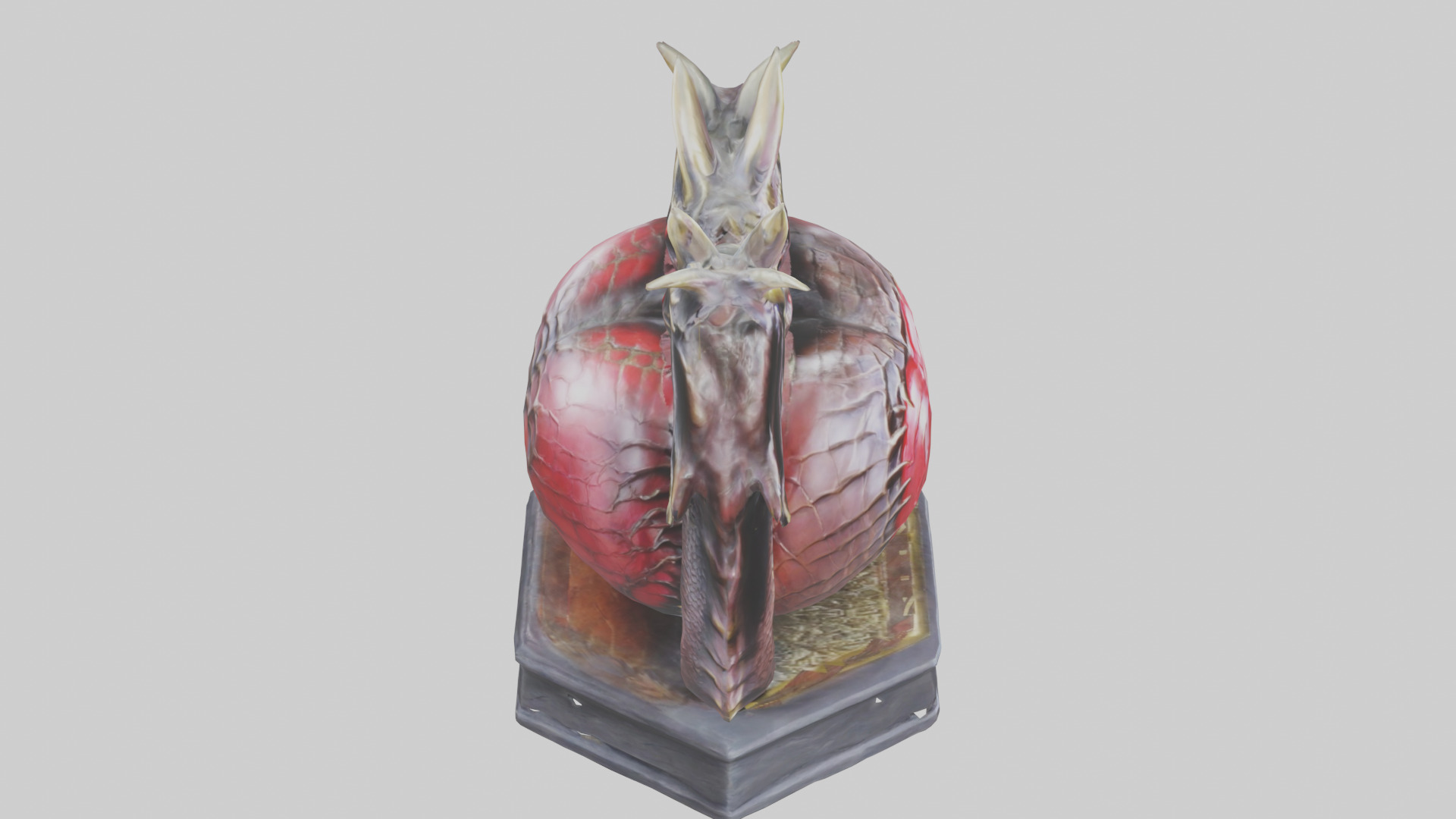 Dragon Heart statue model Low-poly 3D model_28