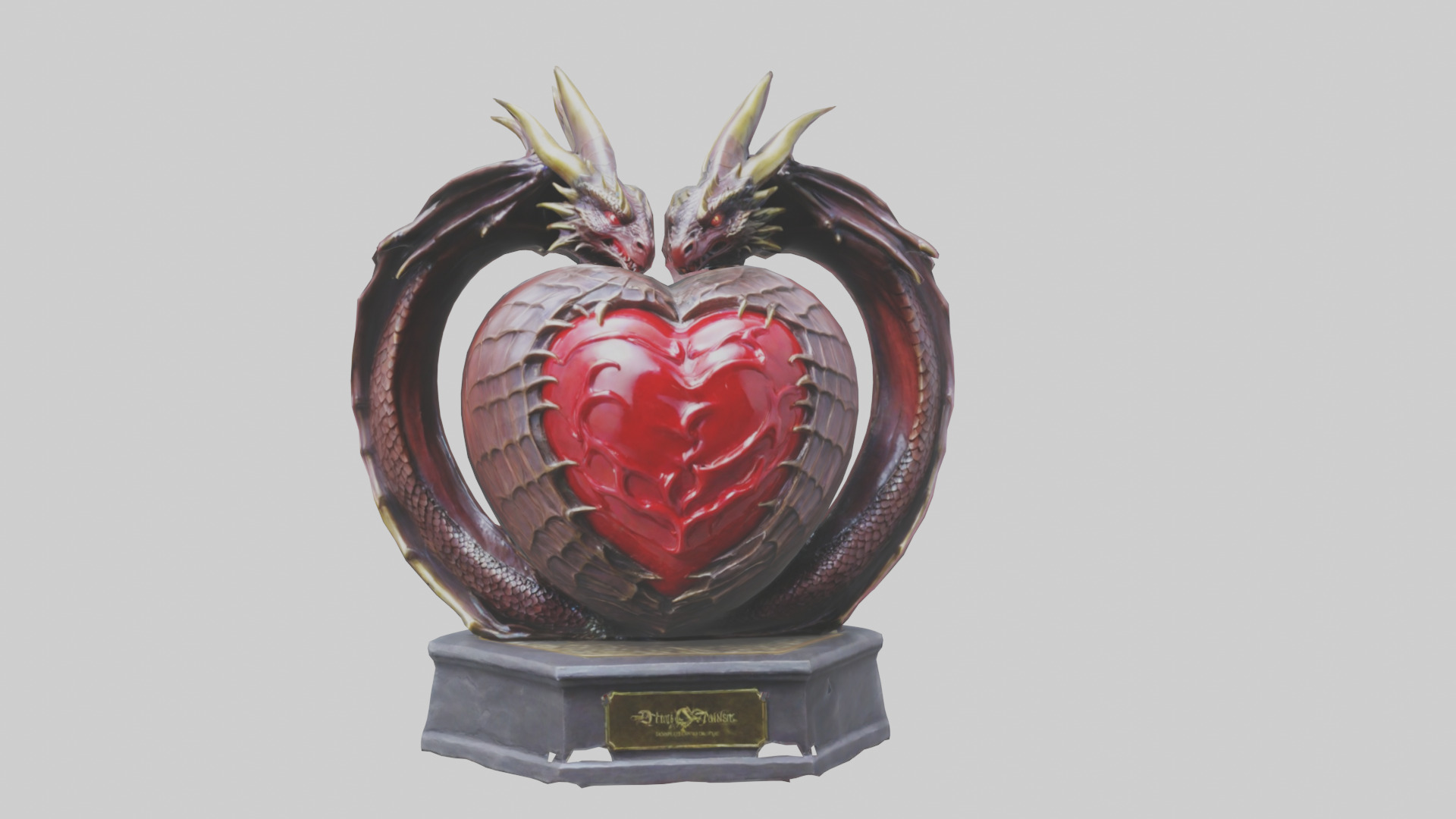 Dragon Heart statue model Low-poly 3D model_20