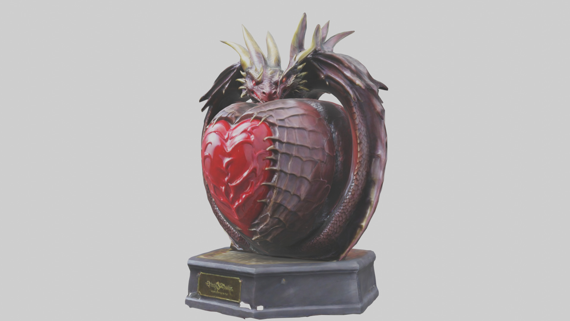 Dragon Heart statue model Low-poly 3D model_8