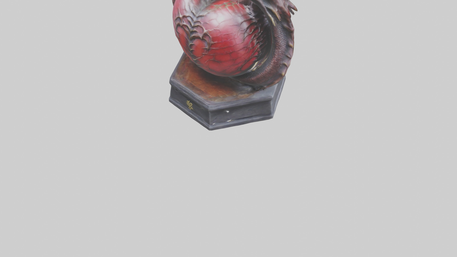 Dragon Heart statue model Low-poly 3D model_4