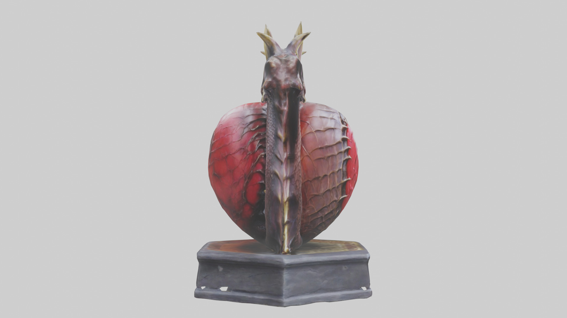 Dragon Heart statue model Low-poly 3D model_23