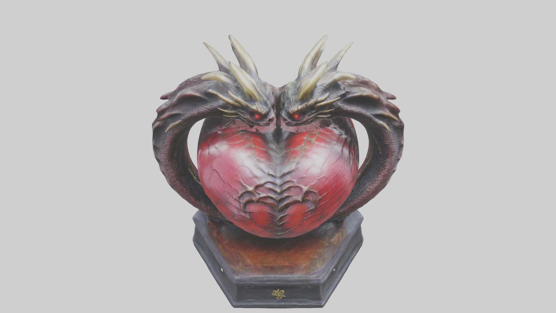 Dragon Heart statue model Low-poly 3D model_25