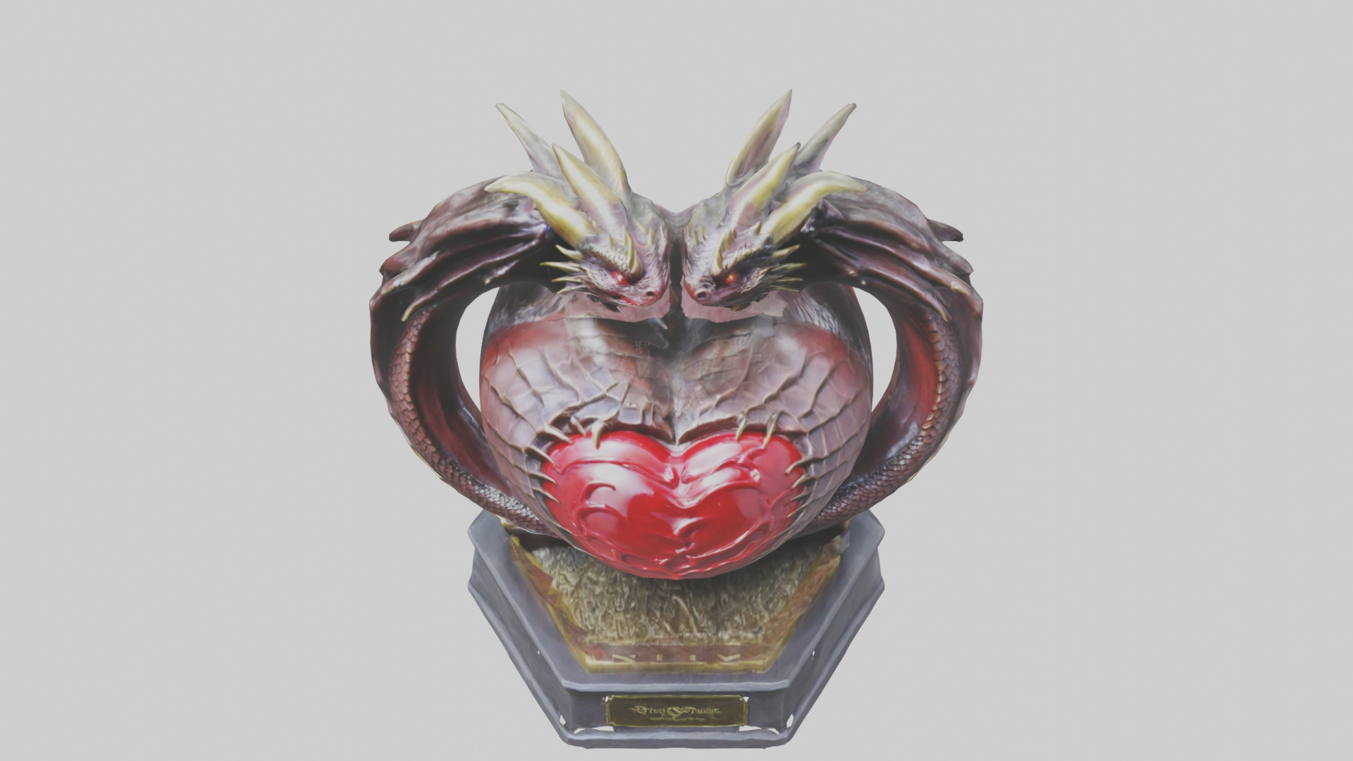 Dragon Heart statue model Low-poly 3D model_26
