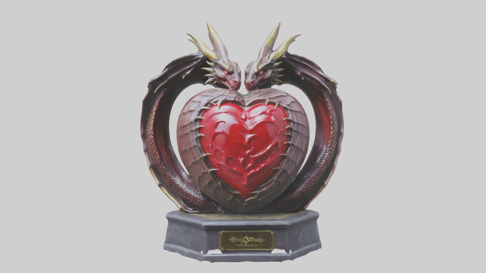 Dragon Heart statue model Low-poly 3D model_19