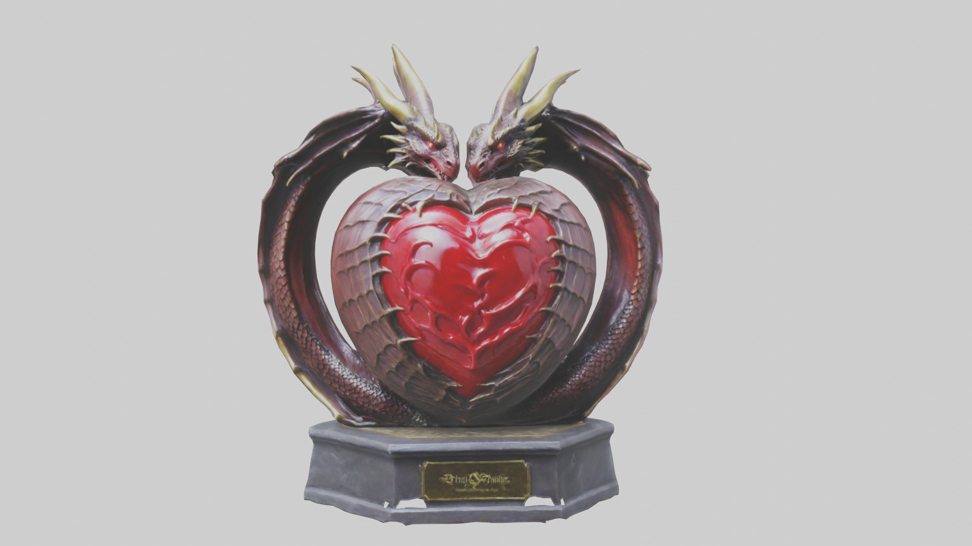 Dragon Heart statue model Low-poly 3D model_17
