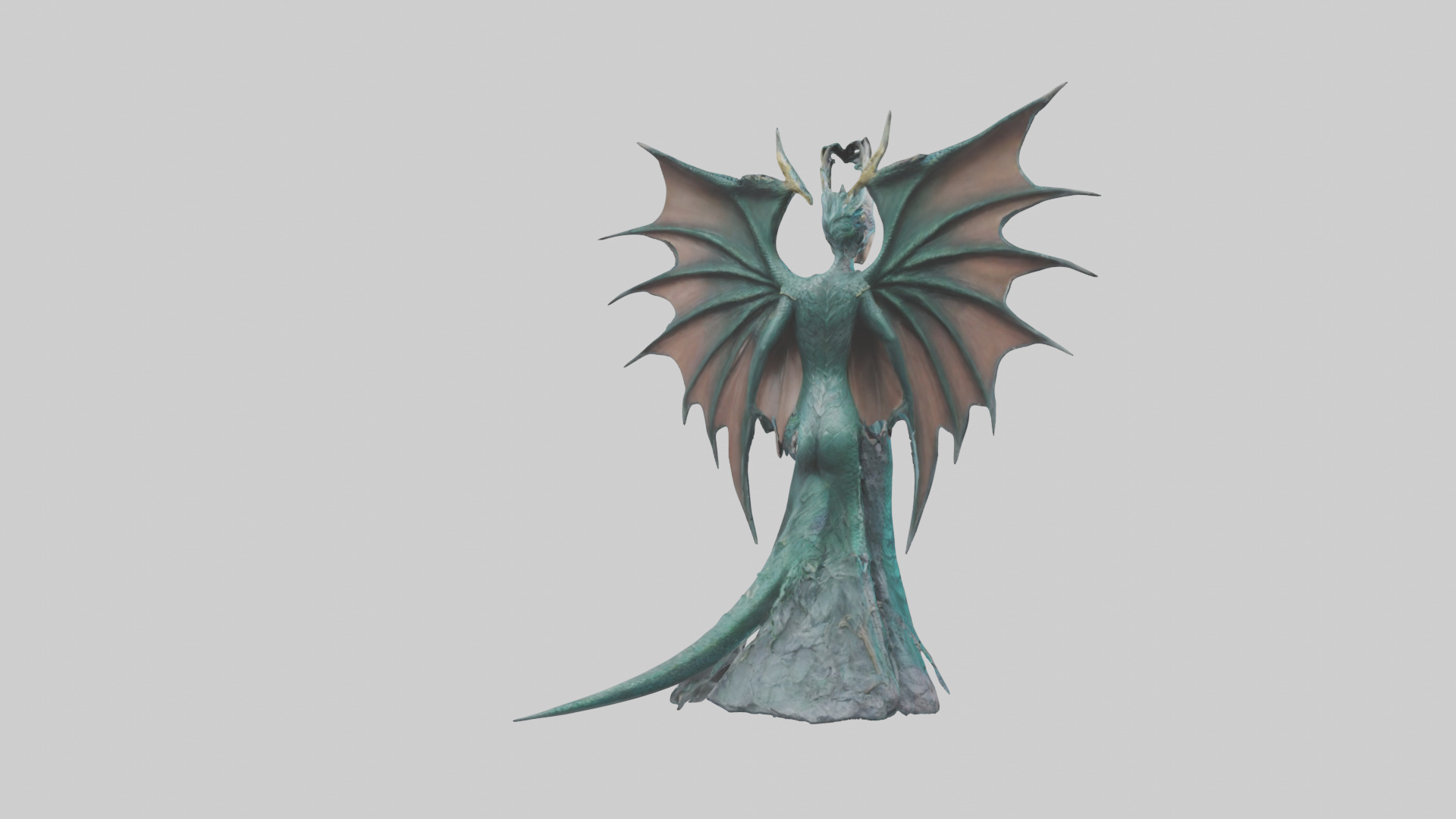Dragon Queen statue model Low-poly 3D model_4