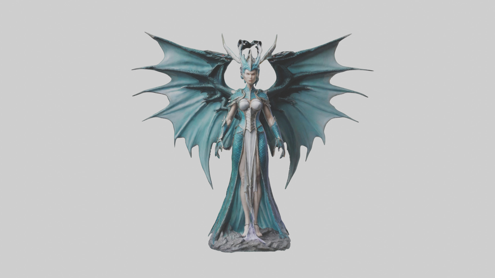 Dragon Queen statue model Low-poly 3D model_19