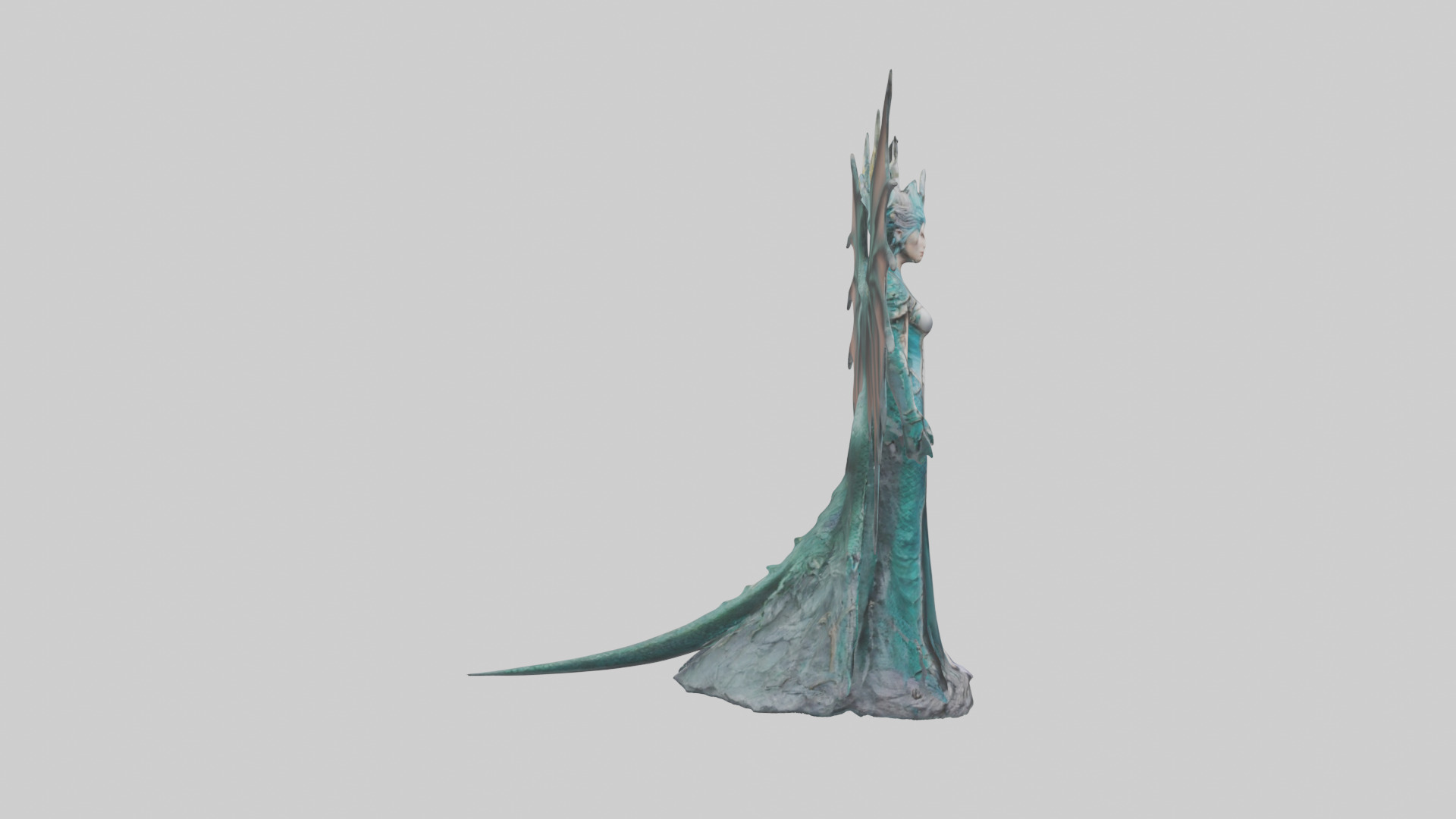 Dragon Queen statue model Low-poly 3D model_23