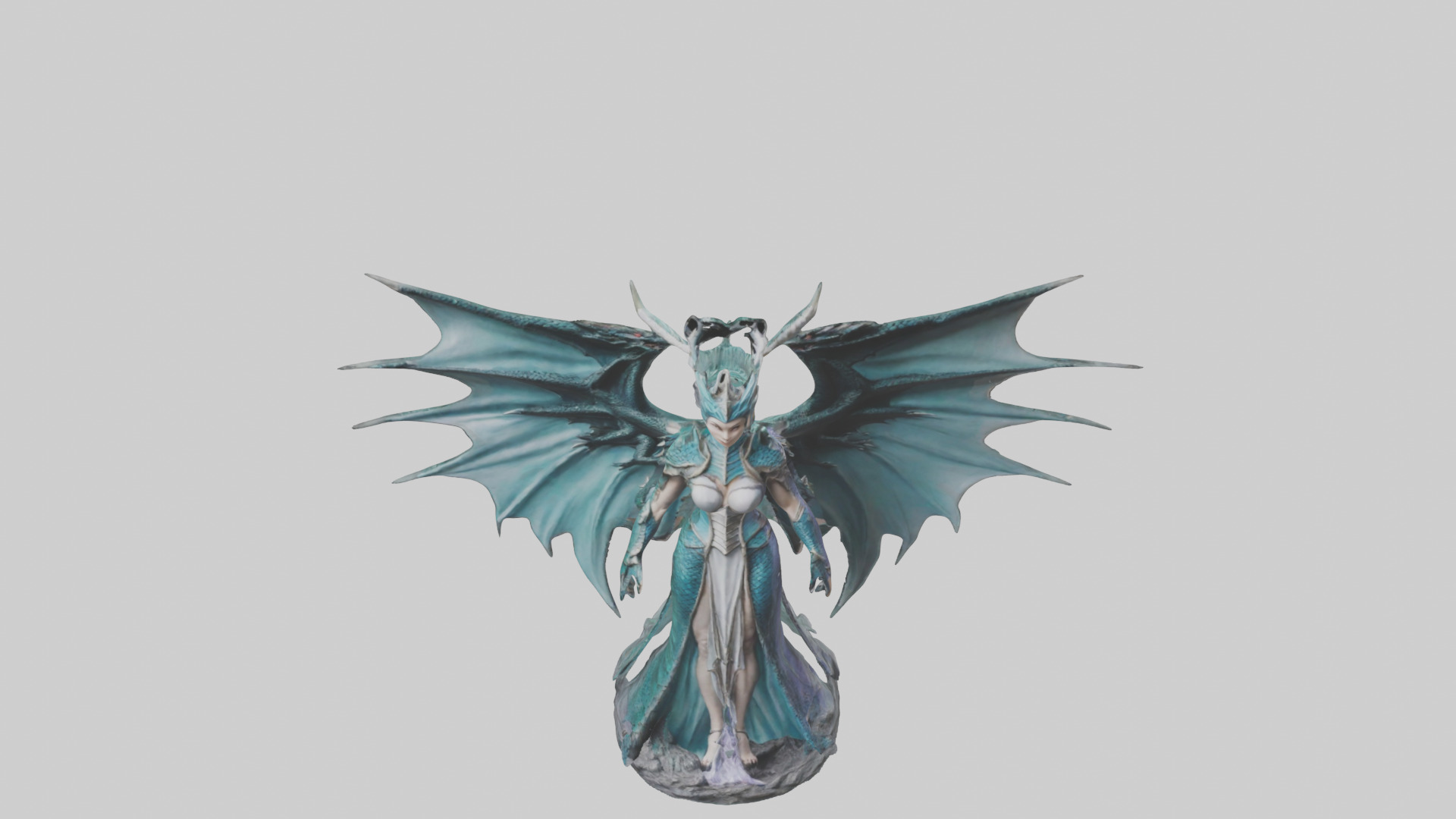Dragon Queen statue model Low-poly 3D model_26