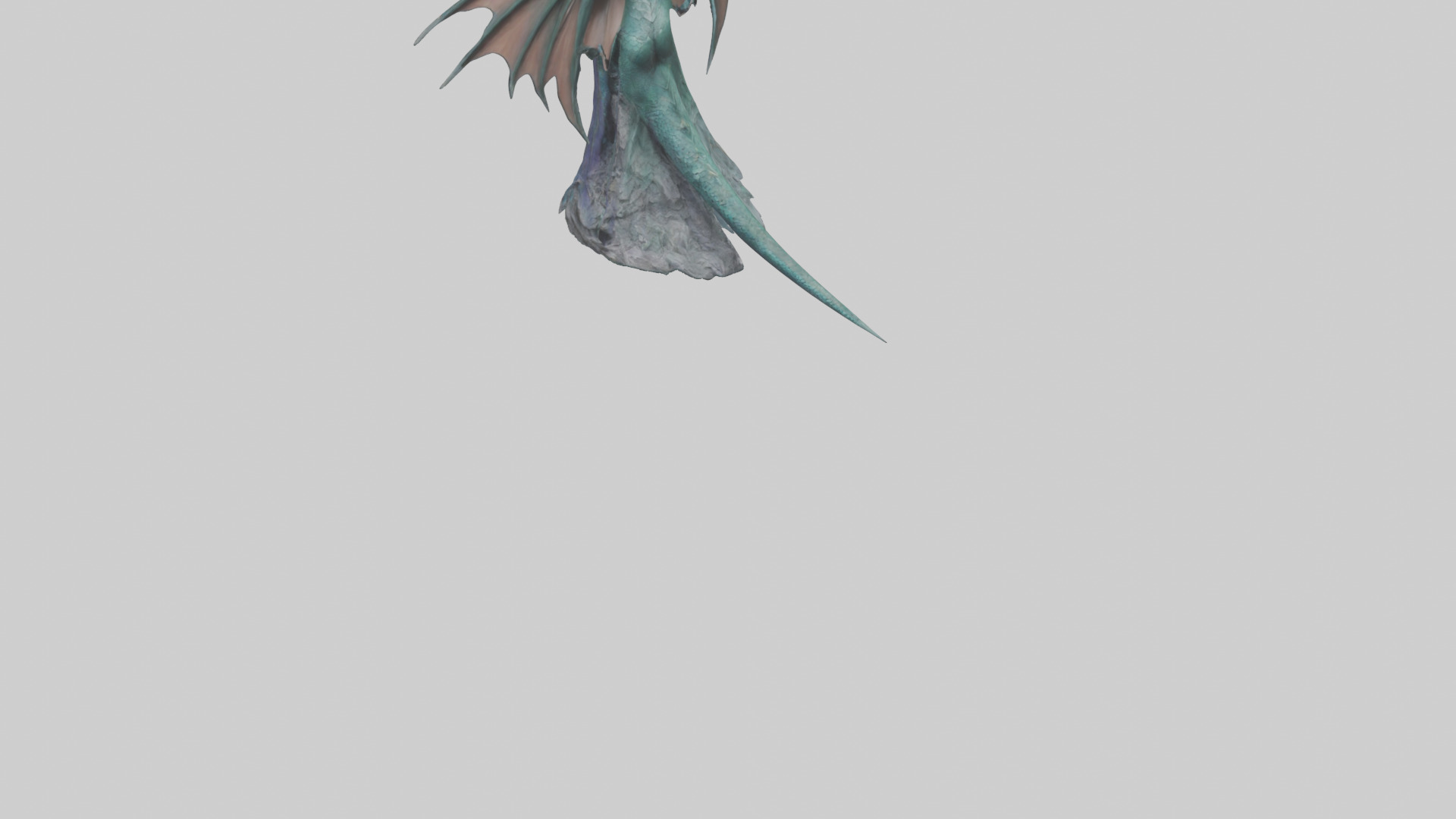 Dragon Queen statue model Low-poly 3D model_5