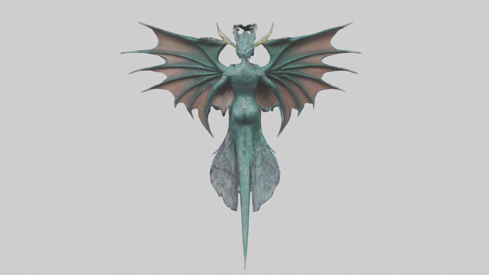 Dragon Queen statue model Low-poly 3D model_25