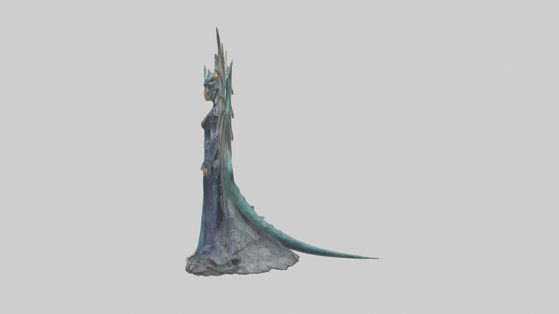 Dragon Queen statue model Low-poly 3D model_22