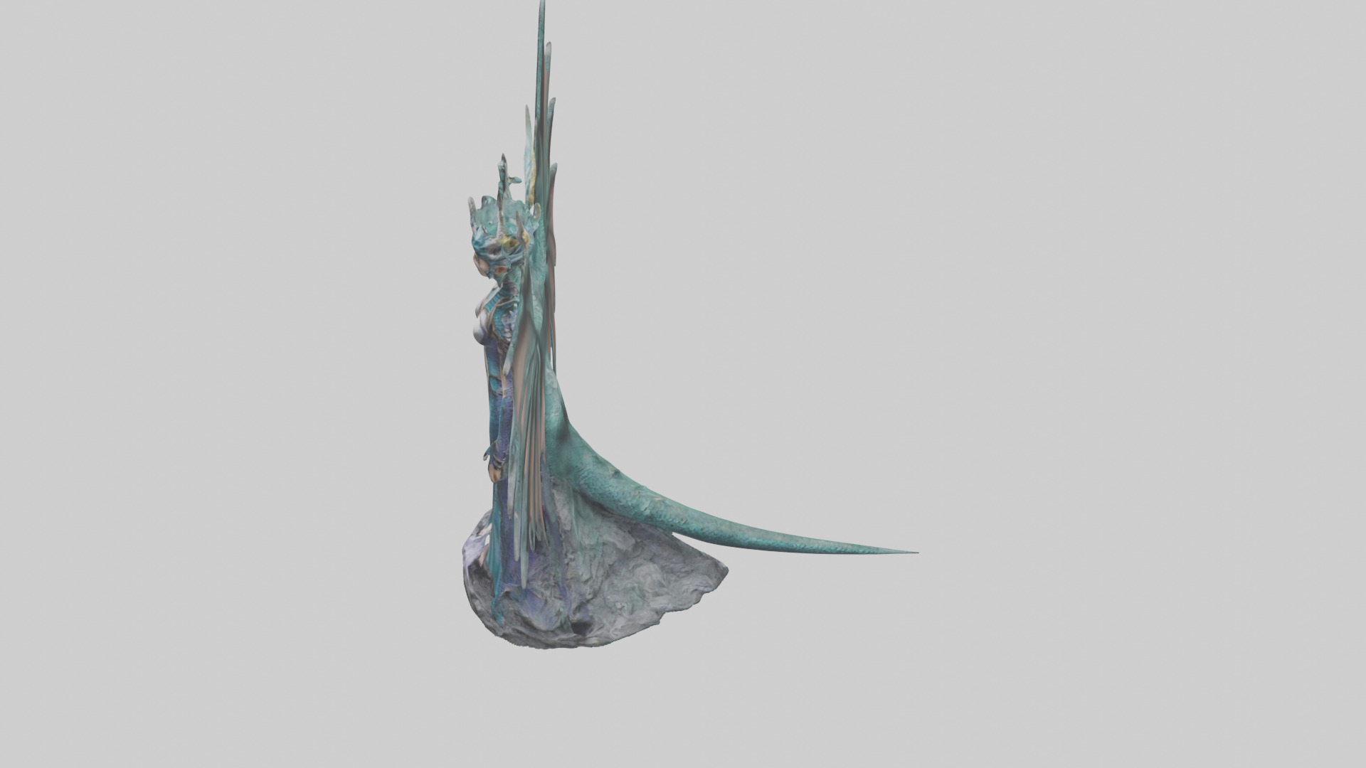 Dragon Queen statue model Low-poly 3D model_27