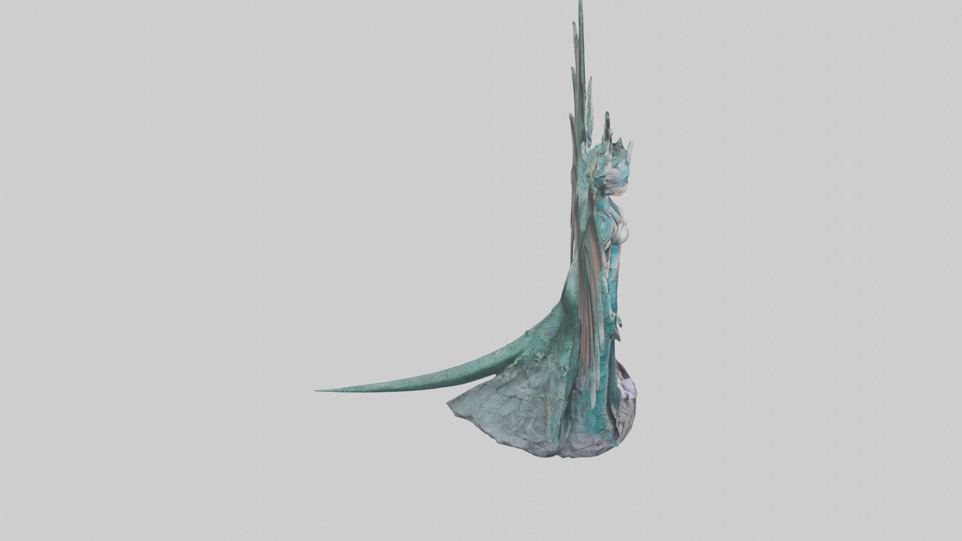 Dragon Queen statue model Low-poly 3D model_28