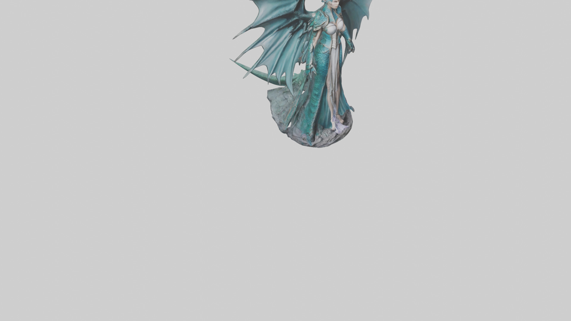 Dragon Queen statue model Low-poly 3D model_8