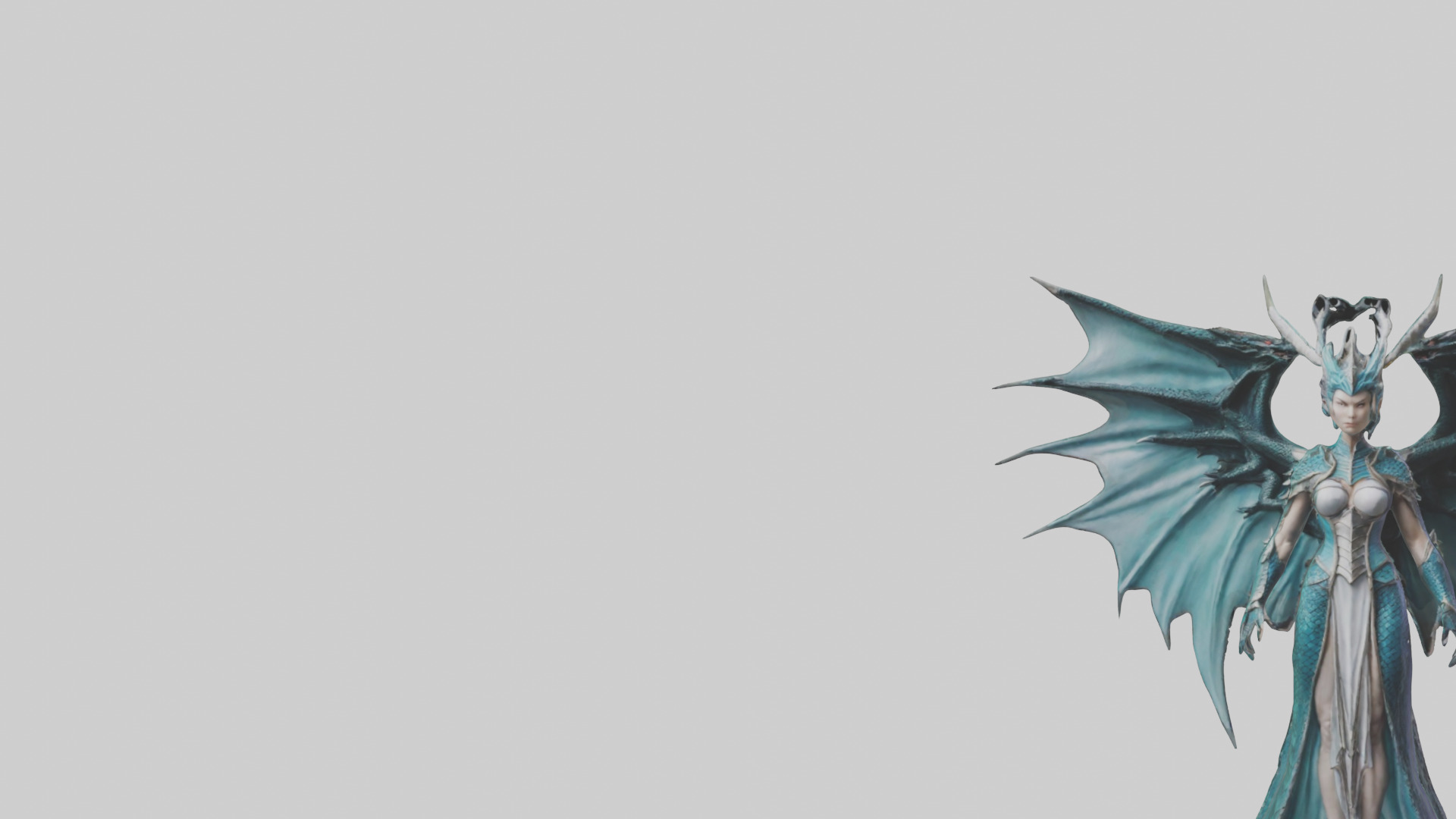 Dragon Queen statue model Low-poly 3D model_21