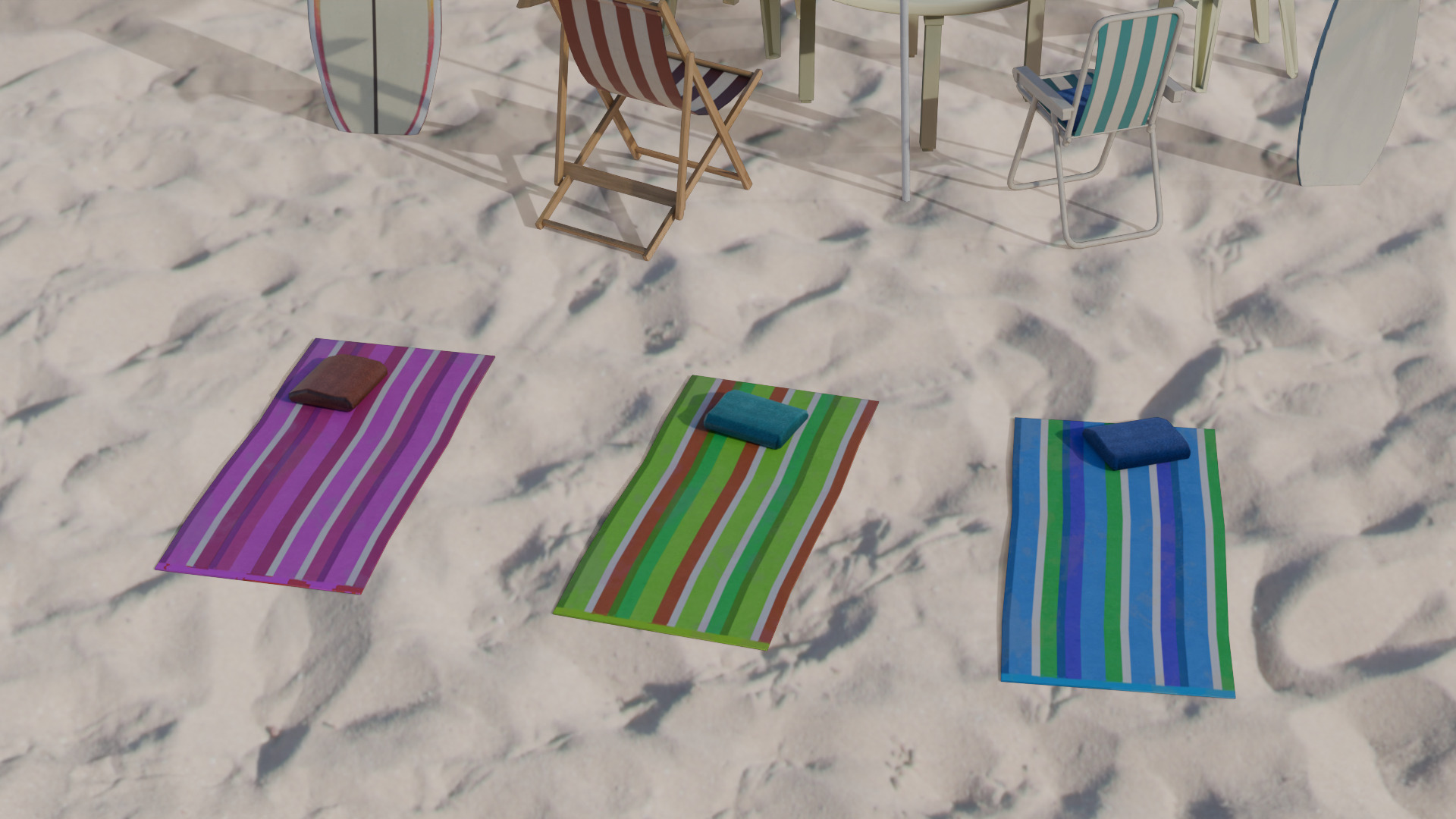 Beach objects - game ready - Low-poly 3D model_2