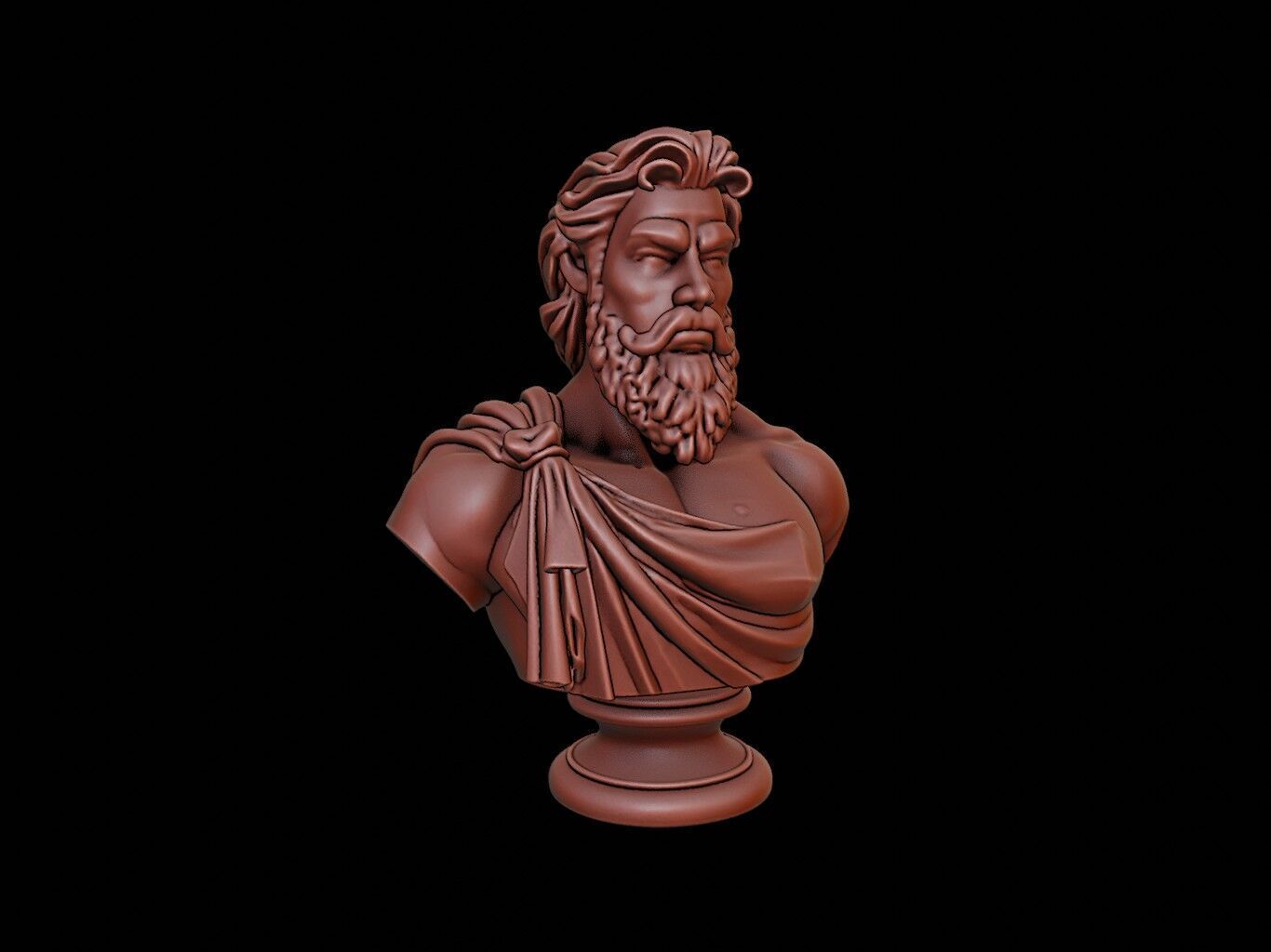 Zeus Bust 3D print model_1