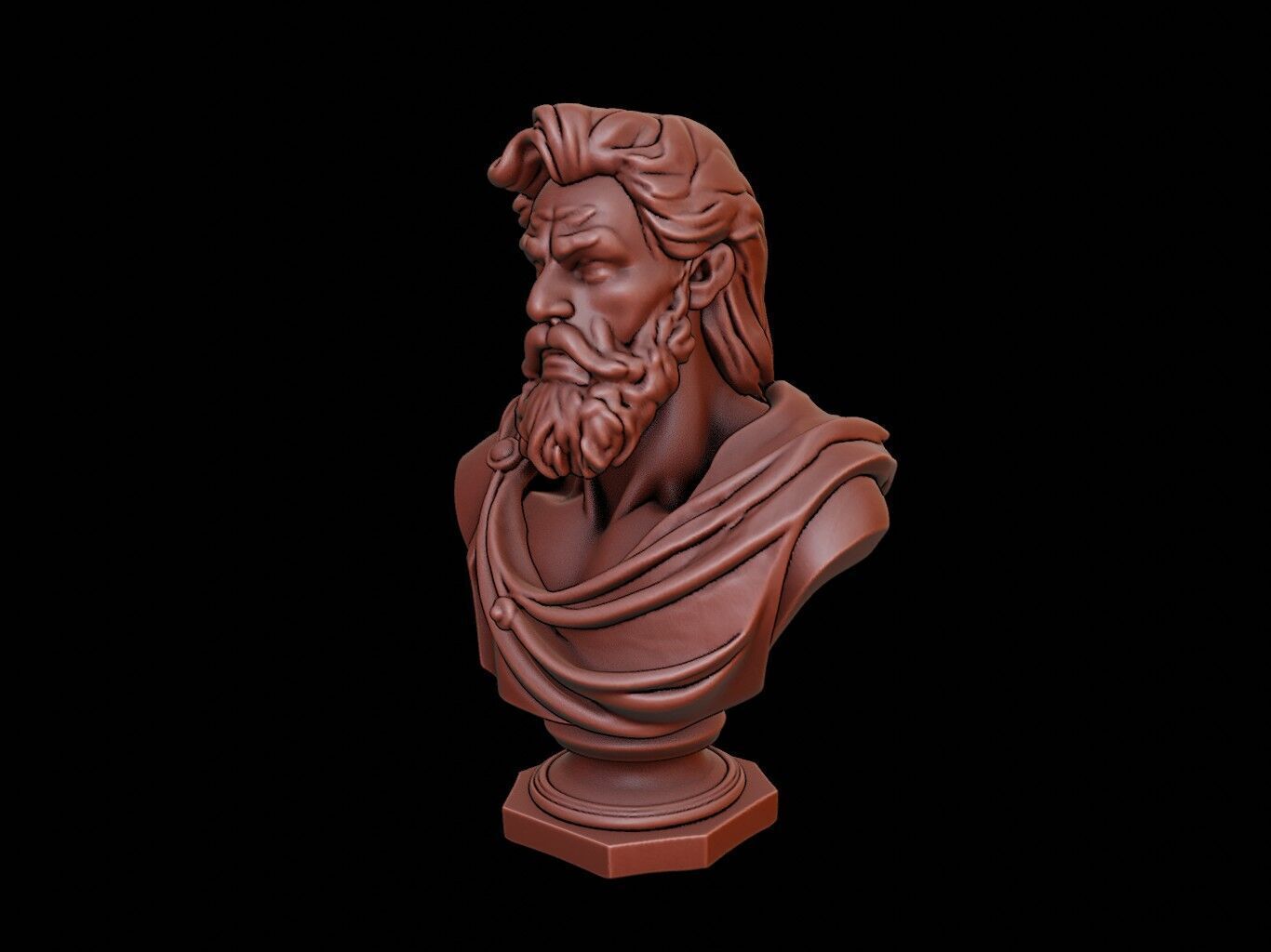Zeus Bust 3D print model_2