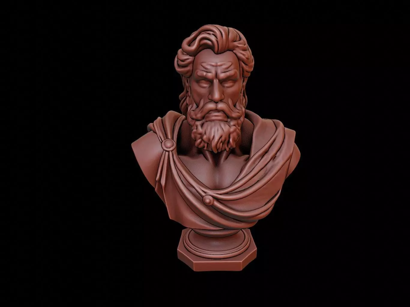 Zeus Bust 3D print model_0