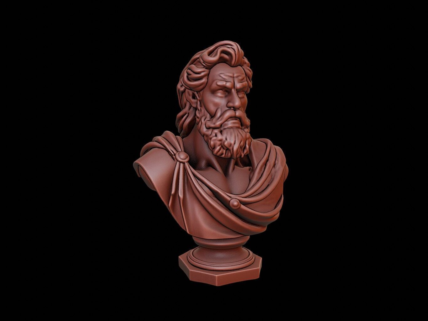 Zeus Bust 3D print model_1