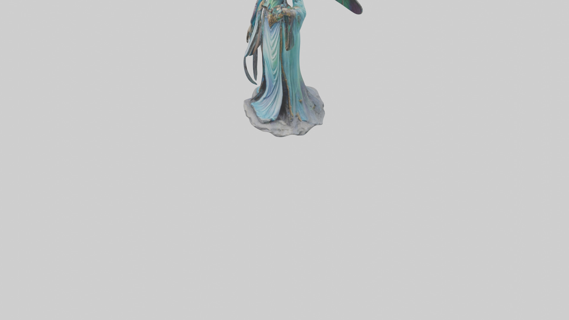 Dragonfly Sorceress statue model Low-poly 3D model_9