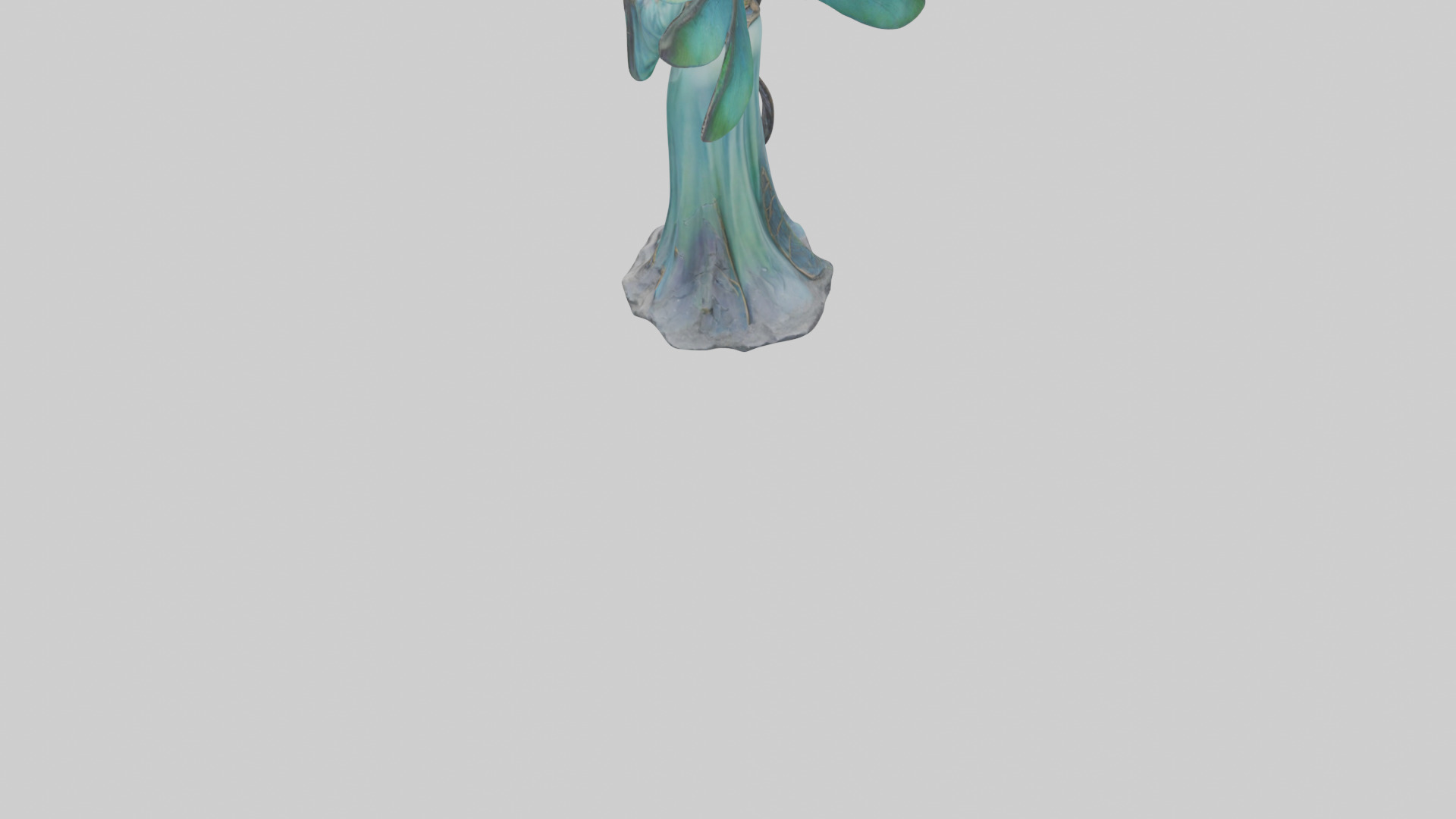 Dragonfly Sorceress statue model Low-poly 3D model_7
