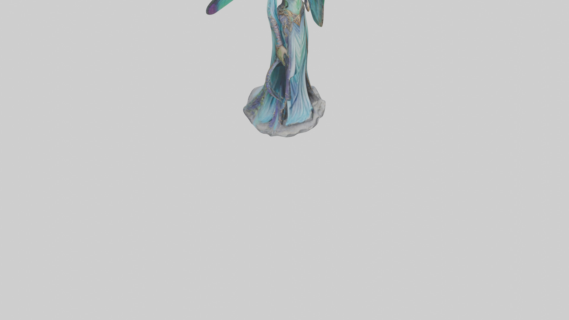 Dragonfly Sorceress statue model Low-poly 3D model_10
