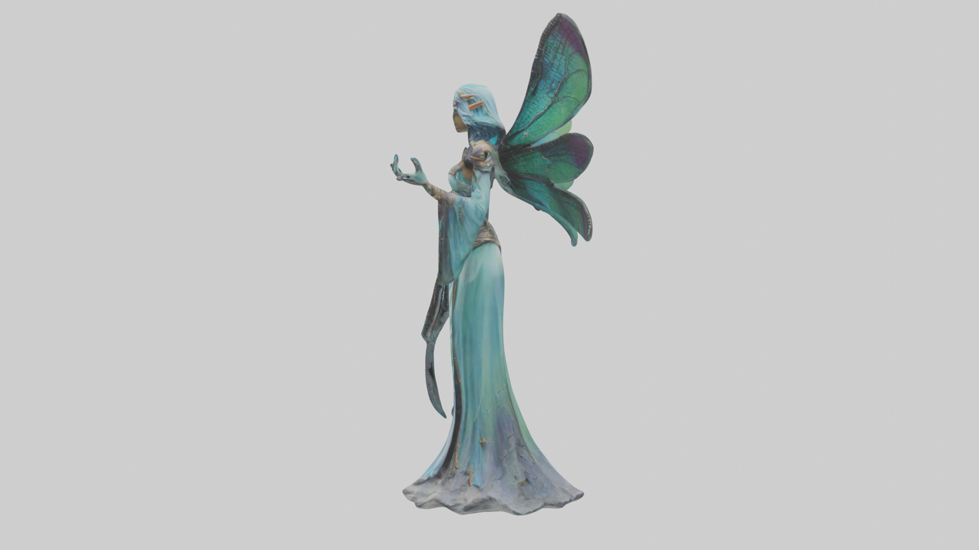 Dragonfly Sorceress statue model Low-poly 3D model_22