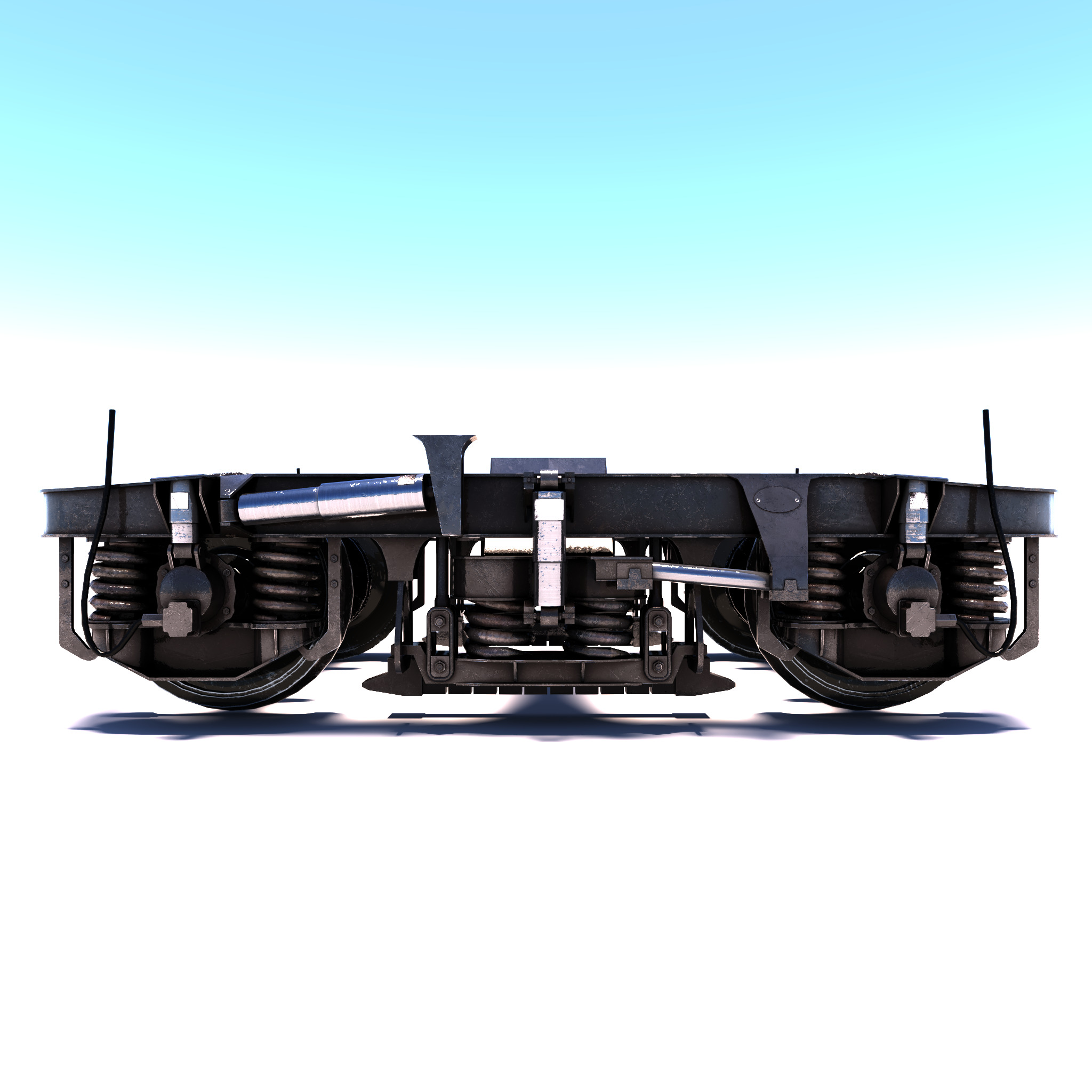 Train bogey PBR Low-poly 3D model_3