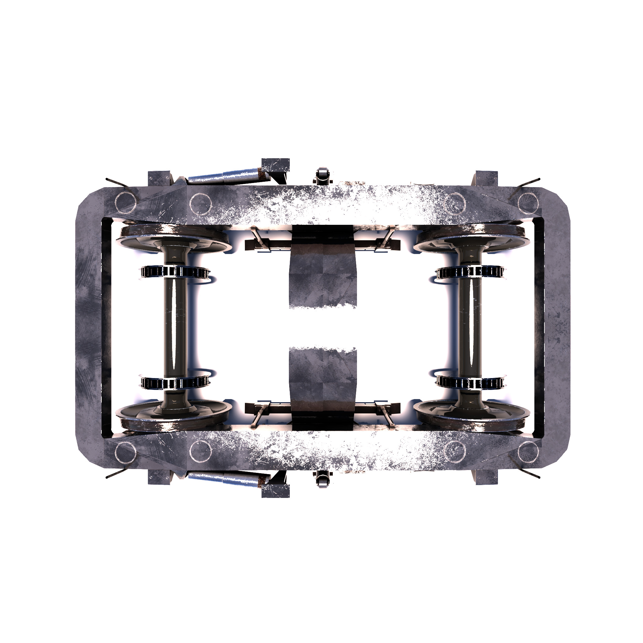 Train bogey PBR Low-poly 3D model_4