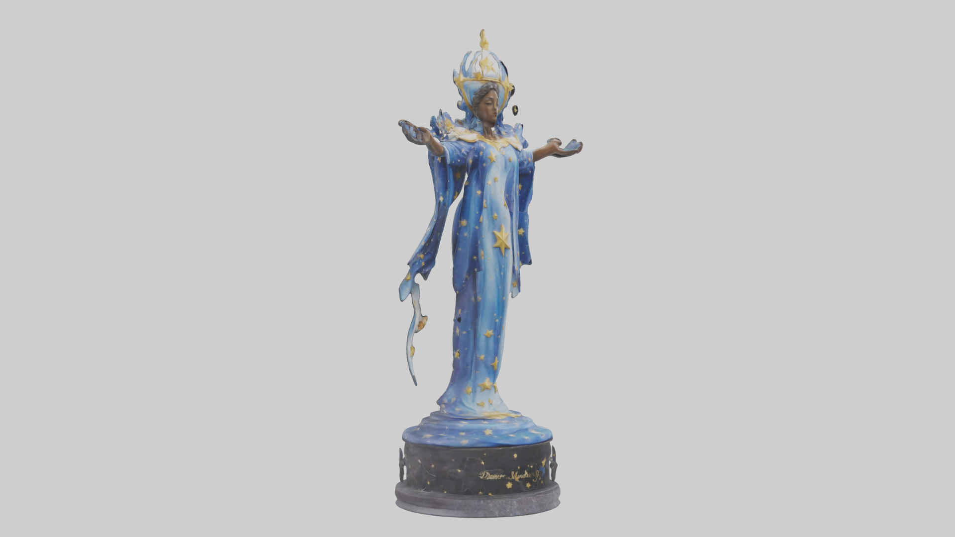 Dreamer of the Stars statue model Low-poly 3D model_8