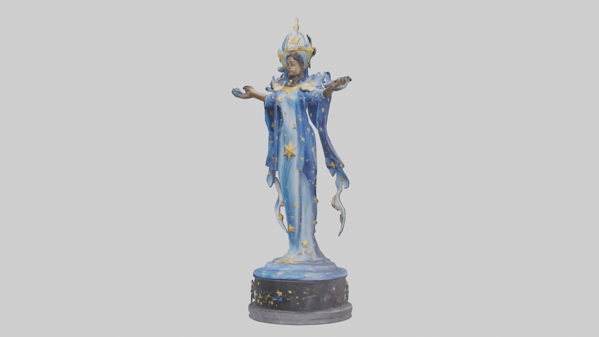 Dreamer of the Stars statue model Low-poly 3D model_9