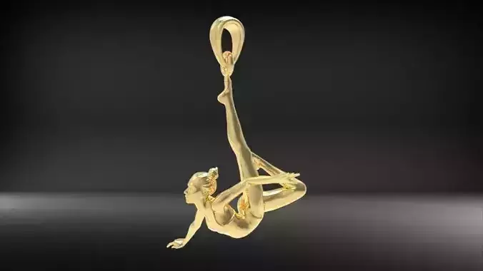 Pendant Gymnastic girl 3D print model
