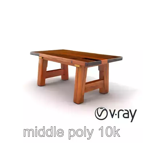 Rustic Wooden Gathering Table model pack